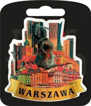 Magnet frigoriferi ILP I Love Poland Warsaw ILP MAG a WAR 07, suvenir dekorativ, shumëngjyrësh