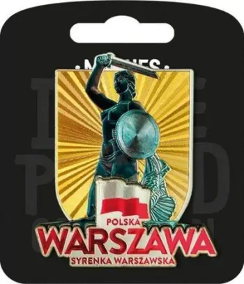 Magnet frigoriferi ILP I Love Poland Warsaw, suvenir Varshavë, shumëngjyrësh