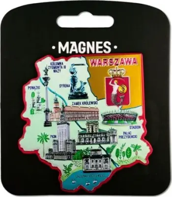 Magnet frigoriferi suvenir I Love Poland Warsaw ILP MAG a WAR 29, shumëngjyrësh