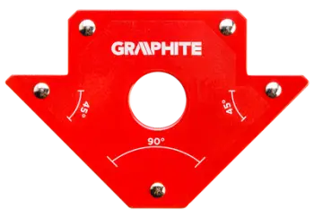Magnet këndor për saldim Graphite 56H902, 102x155x17mm, kapacitet 22.7kg, i kuq