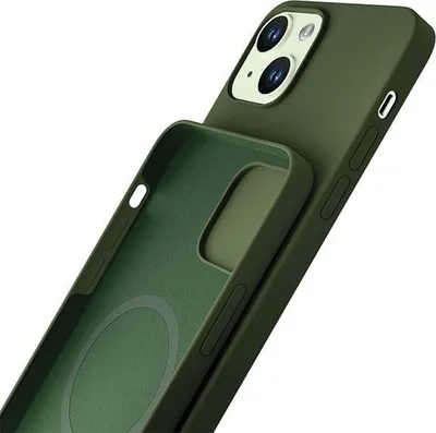 Kuti mbrojtëse 3MK Hardy Case për iPhone 15 Plus 14 Plus, MagSafe, silikoni, jeshile - 4