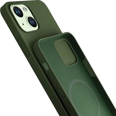 Kuti mbrojtëse 3MK Hardy Case për iPhone 15 Plus 14 Plus, MagSafe, silikoni, jeshile - 5