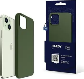 Kuti mbrojtëse 3MK Hardy Case për iPhone 15 Plus 14 Plus, MagSafe, silikoni, jeshile