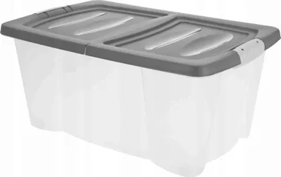 Kuti magazinimi Storage Solutions me rrota, 45L, gri - 1