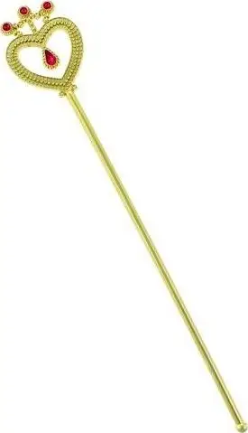 Shkop magjik dekorativ Golden Wand, 37cm, plastikë, ngjyrë e artë me rubin