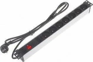 Panel prizash për rack Power Strip PD-7/RACK, 7 dalje, 16A 3680W, i zi