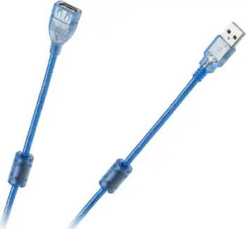 Kabllo zgjatues USB 2.0 Az Am, 5m, me filtër ferrit, e zezë