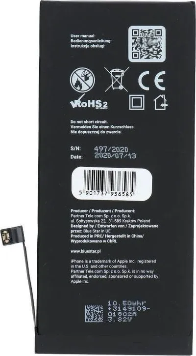Bateri telefoni Blue Star për iPhone 8 Plus, 2691 mAh, Li Polymer - 2