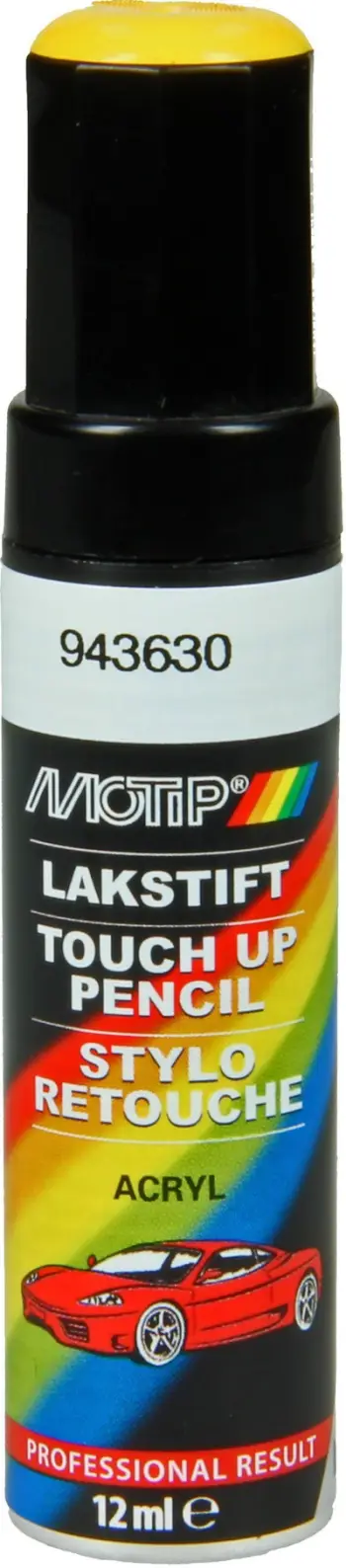 Shkop retushi për vetura Motip 943630, 12ml, i verdhë