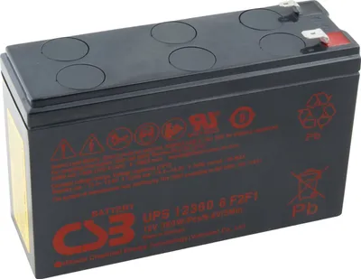 Bateri UPS CSB HighRate UPS 123606, 12V, 7Ah, e zezë - 1