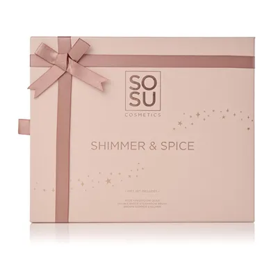 Set grimi SOSU Cosmetics Shimmer & Spice, hije + brushë + laps - 2