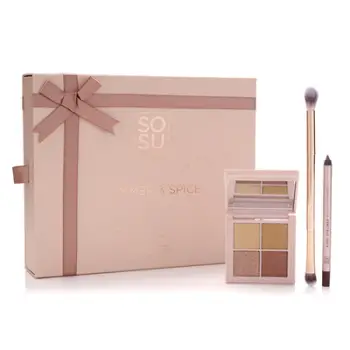 Set grimi SOSU Cosmetics Shimmer & Spice, hije + brushë + laps