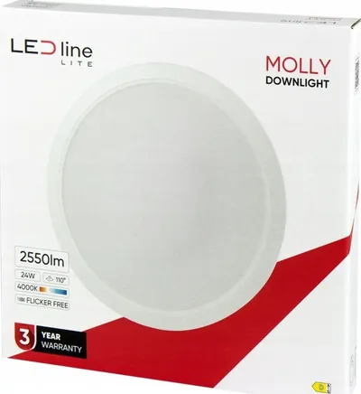 Panel tavanor LED Molly, 24W, 2550lm, 4000K, i bardhë - 2