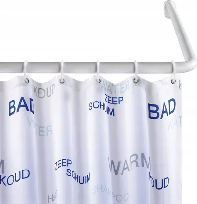 Shkop perde dushi Wenko Shower Rod 192161, 80 cm, alumin, i bardhë - 1