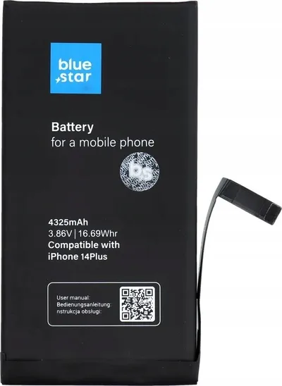 Bateri telefoni Blue Star për iPhone 14 Plus, 4325 mAh, e zezë - 1