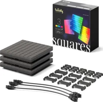Panele dekorative LED Twinkly Squares Extension Kit 3 Blocks, RGB, set zgjerues, të bardha