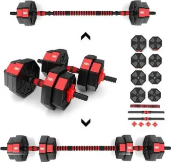 Set hantela dhe shufër HMS SGC15, 15 kg, i zi