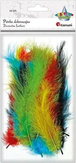 Pupla dekorative Titanum Down Feathers Mix, 11.8 15 cm, set 20 copë, shumëngjyrëshe