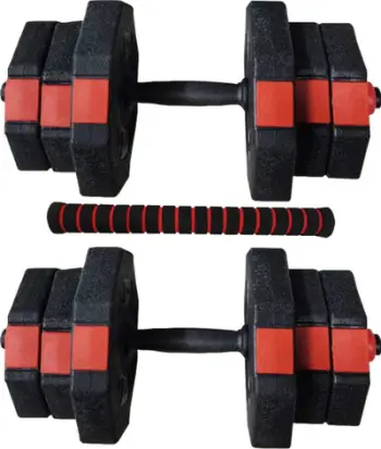 Set hantelash Eb Fit Bituminous Dumbbells 1033419, 2 x 10 kg, i zi