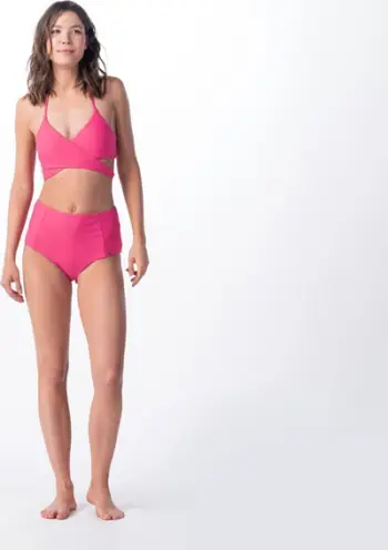 Pantallona banje Aquawave Palima Bottom WMNS, bel i lartë, rezistente ndaj klorit, të kuqe