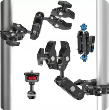 Kllapë montimi Ulanzi CO17 Super Clamp, krah magjik me dy koka, kapacitet 3.5 kg, e zezë