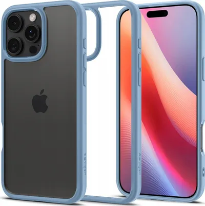 Mbrojtëse Spigen Crystal Hybrid për iPhone 16 Pro Max, 16.02 cm x 7.45 cm, e kaltër - 1