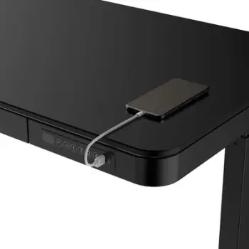 Tavolinë zyre ActiveJet, rregullim elektrik i lartësisë, 140 x 70 cm, e zezë me sirtar