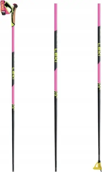 Shkop skish nordike Leki PRC 750, karbon, 135 cm, neon rozë dhe neon e verdhë