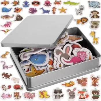 Magnete frigoriferi me kafshë, set 40 copë, shumëngjyrëshe