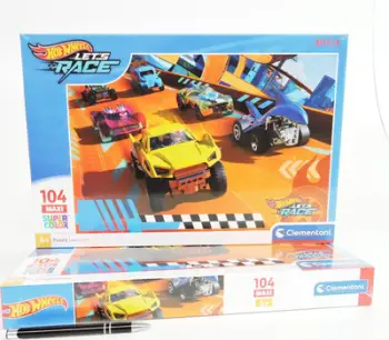 Puzzle Clementoni Hot Wheels 25762, 104 pjesë maxi, për fëmijë 4 vjeç, shumengjyrësh