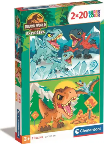 Puzzle Clementoni Jurassic World 24810, 2 x 20 pjesë, Supercolor, shumëngjyrësh