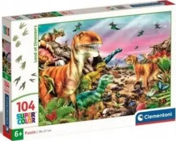 Puzzle Clementoni Land of Dinosaurs, 104 pjesë, për fëmijë