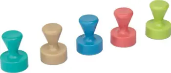 Magnetë konikë Herlitz, set 10 copë, Ø 1.2 x 1.6 cm, shumëngjyrëshe