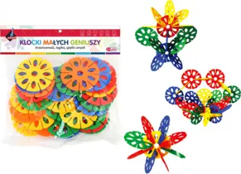 Puzzle Askato Klocki Maly Genius Big Flowers, 3+, 46 elemente