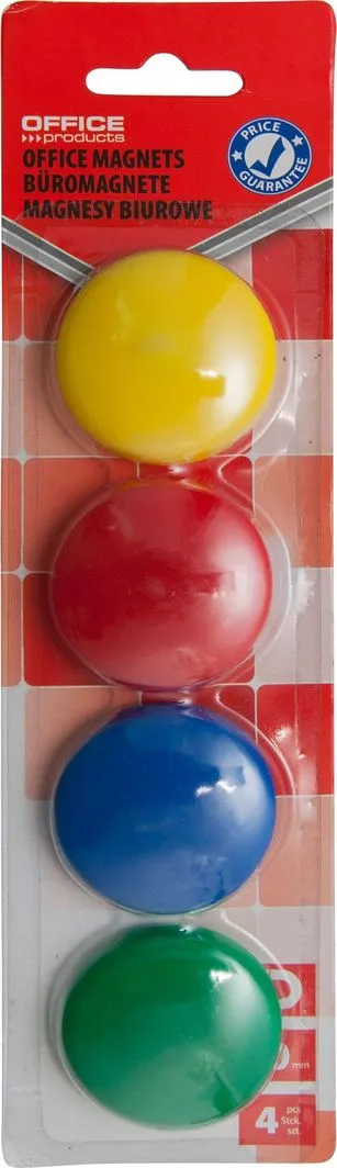 Magnetë Office Products, 40mm, 4 copë, përzierje ngjyrash - 1