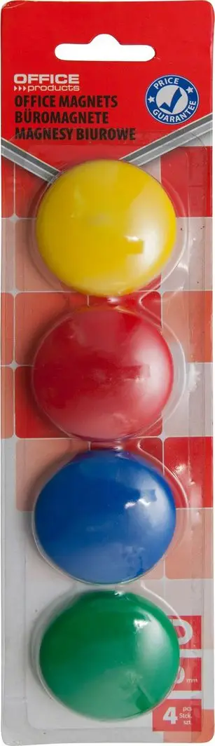 Magnetë Office Products, 40mm, 4 copë, përzierje ngjyrash