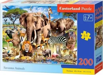 Puzzle Castorland Savanna Animals, 200 pjesë, shumëngjyrësh