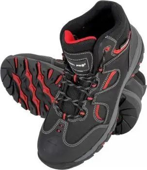 Çizme pune Lahti Pro L30117, nubuck, S3 SRA, të zeza me të kuqe, nr 40
