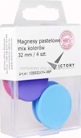 Magnetë për tabela Victory 32 mm, set 4 copë, ngjyra të përziera