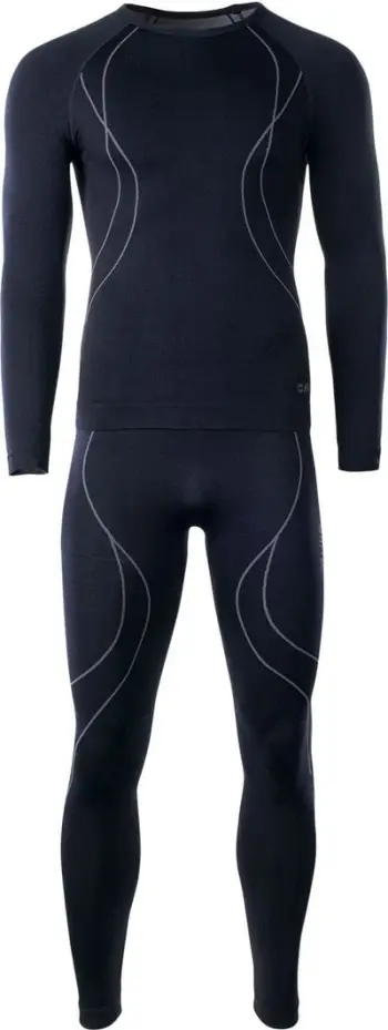 Të brendshme termike Hi-Tec Ikar Set M, komplet për meshkuj, i shtrënguar, blu navy