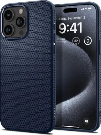 Mbulesë telefoni Spigen Liquid Air për iPhone 16 Pro, TPU fleksibël, navy blue