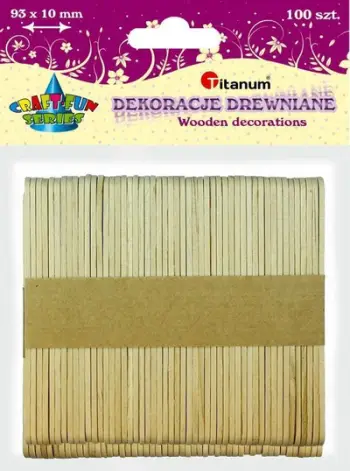 Shkopinj druri Titanum Wooden Natural, 93 x 10mm, set 100 copë, natyral