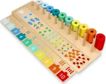 Puzzle druri edukativ Lelin Learning to Count, numrat 1 10, shumëngjyrësh