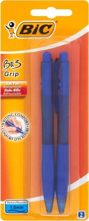Set i stilolapsave Bic Pen Bu 3 Grip 893224, 2 copë, të kaltër