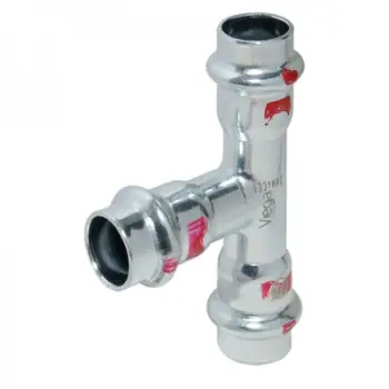 Tee çeliku Viega Prestabo 1118, 54mm, e galvanizuar, SC Contur