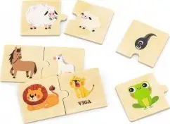 Puzzle druri Viga Animal Jigsaw, 24 pjesë, edukativ, shumëngjyrësh