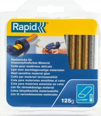 Shkopinj ngjitësi Rapid Colored Glitter Oval Glue Sticks 40108463, temperaturë e ulët, 16 copë, ari dhe argjend