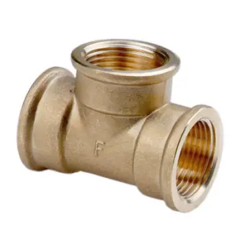 Tee bronzi Ferro T03Z, G3/4, lidhje nut nut nut, e verdhë