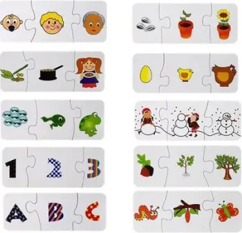Puzzle edukative Lean Sport Educational Puzzle Jigsaw Learning 10 Connections, 10 lidhje, për fëmijë 3+