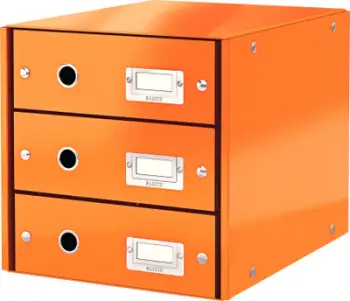 Kuti organizuese Leitz Click & Store, me 3 sirtarë, portokalli
